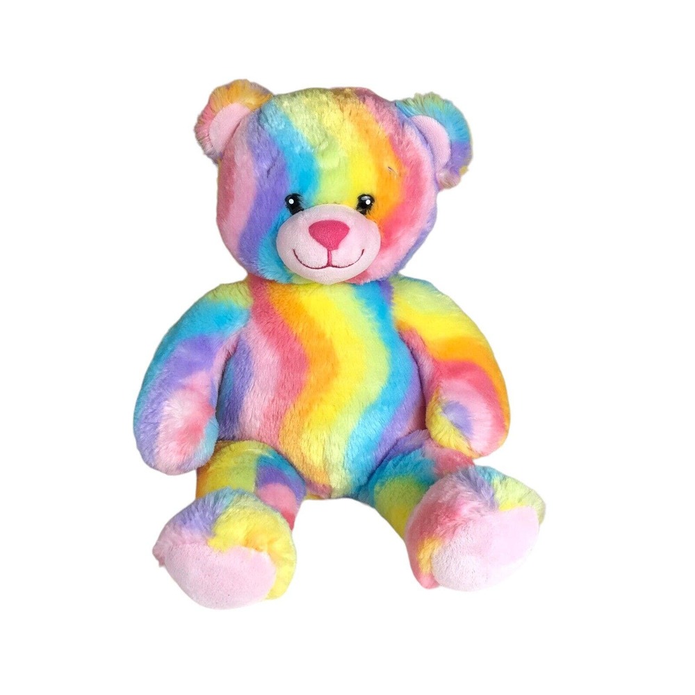 Build A Bear Rainbow Swirls Multicolor Teddy Stuffed Animal Soft Toy 17 Inch